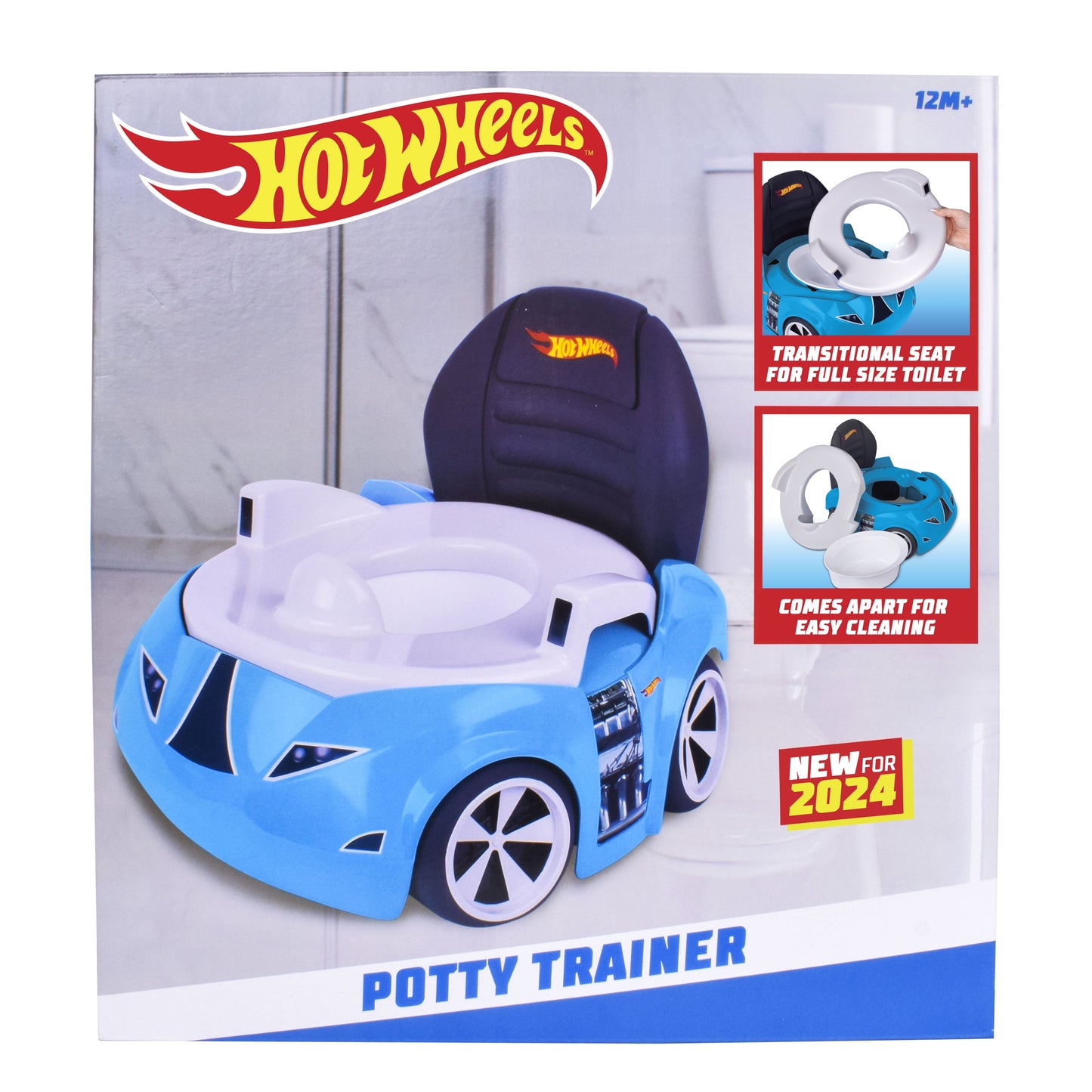 Blue Race Car Potty Training Toilet, Includes Detachable Seat, Toddlers Ages 12+ Months