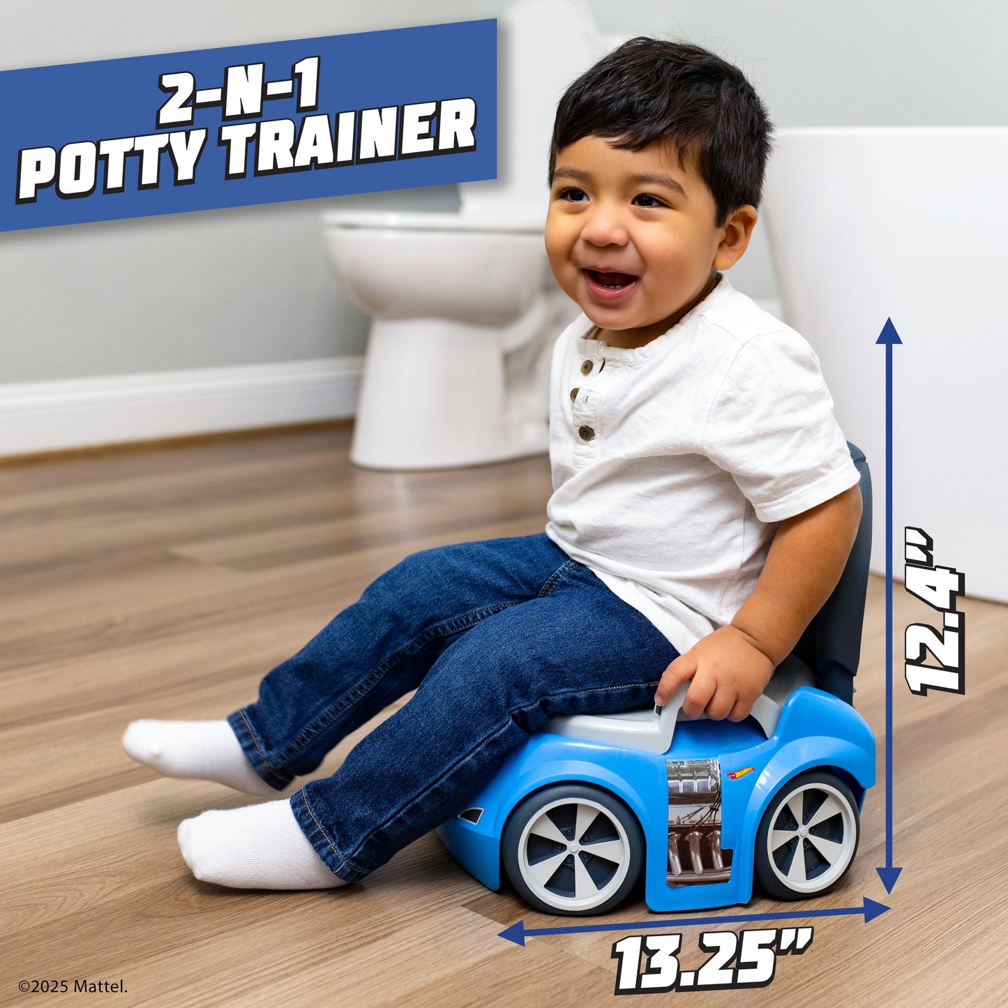 Blue Race Car Potty Training Toilet, Includes Detachable Seat, Toddlers Ages 12+ Months