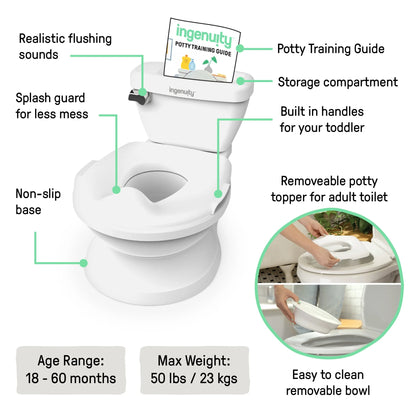 Summer by  My Size Potty Pro Chair and Training Toilet for Toddlers, White